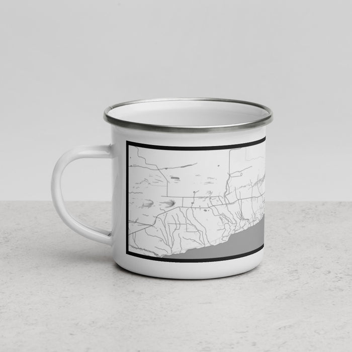 Left View Custom Grand Marais Minnesota Map Enamel Mug in Classic