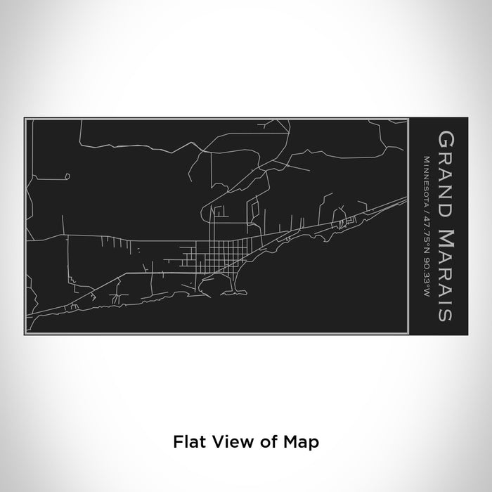 Rendered View of Grand Marais Minnesota Map Engraving on 17oz Stainless Steel Insulated Cola Bottle in Black