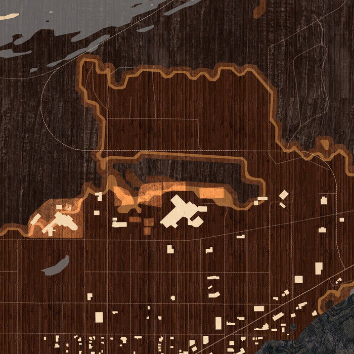 Grand Marais Minnesota Map Print in Ember Style Zoomed In Close Up Showing Details