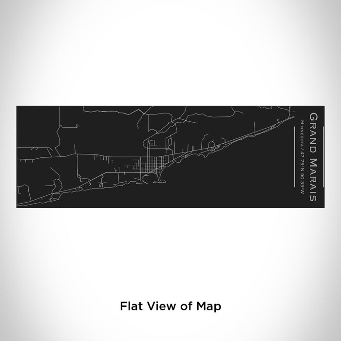 Rendered View of Grand Marais Minnesota Map Engraving on 10oz Stainless Steel Insulated Cup with Sliding Lid in Black