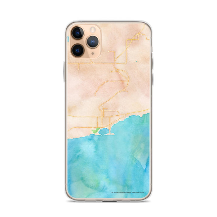 Custom Grand Marais Minnesota Map Phone Case in Watercolor