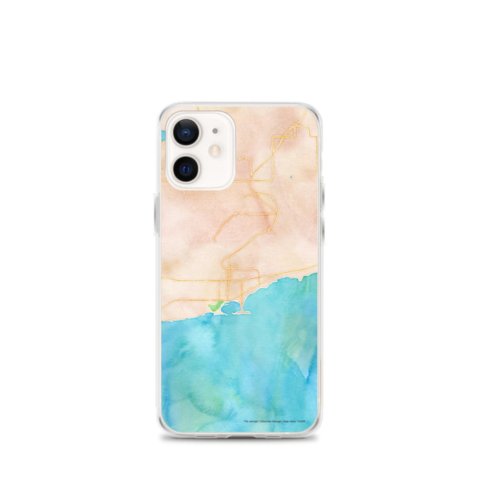 Custom Grand Marais Minnesota Map iPhone 12 mini Phone Case in Watercolor