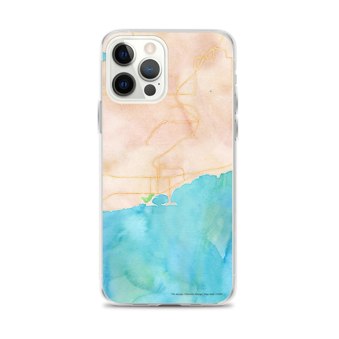 Custom Grand Marais Minnesota Map iPhone 12 Pro Max Phone Case in Watercolor