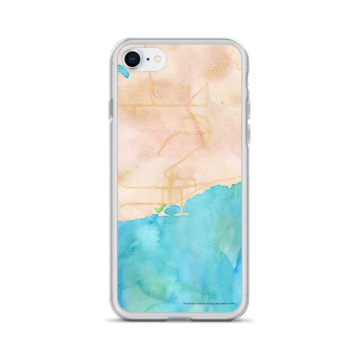 Custom Grand Marais Minnesota Map iPhone SE Phone Case in Watercolor