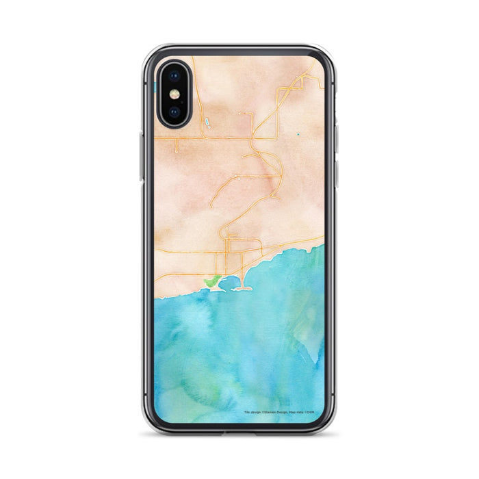 Custom Grand Marais Minnesota Map Phone Case in Watercolor