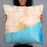Person holding 22x22 Custom Grand Marais Minnesota Map Throw Pillow in Watercolor