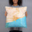 Person holding 18x18 Custom Grand Marais Minnesota Map Throw Pillow in Watercolor