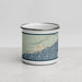 Front View Custom Grand Marais Minnesota Map Enamel Mug in Woodblock