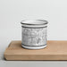 Front View Custom Grand Prairie Texas Map Enamel Mug in Classic on Cutting Board