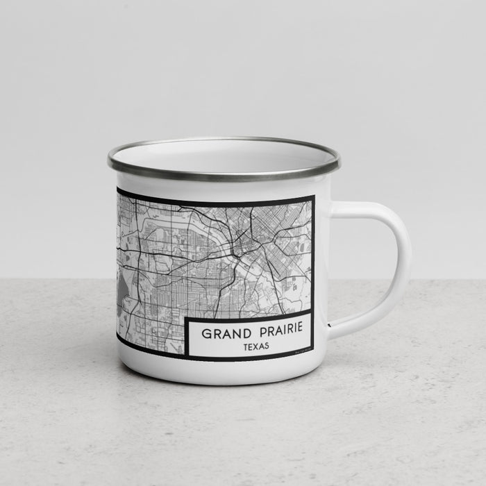 Right View Custom Grand Prairie Texas Map Enamel Mug in Classic