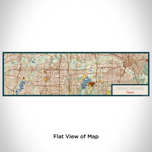 Flat View of Map Custom Grand Prairie Texas Map Enamel Mug in Woodblock