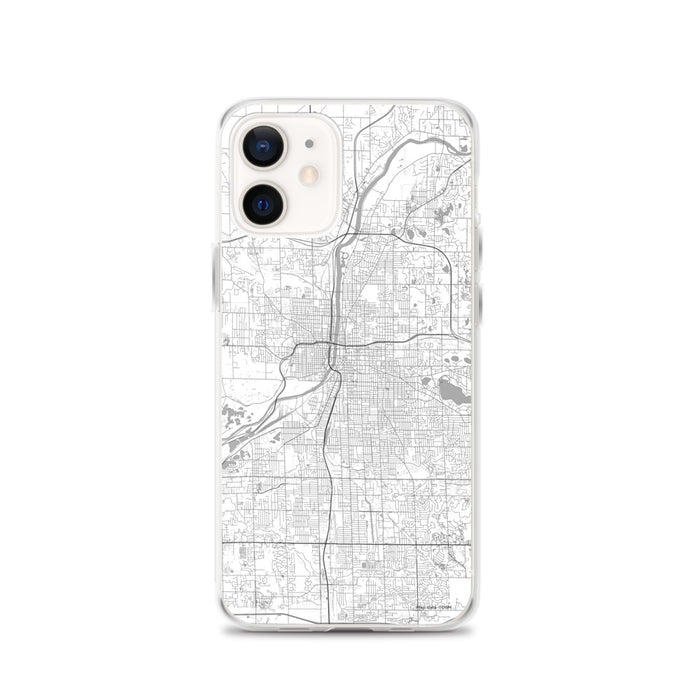 Custom Grand Rapids Michigan Map iPhone 12 Phone Case in Classic