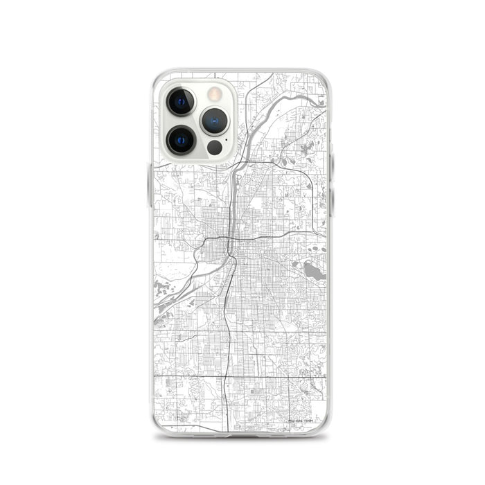 Custom Grand Rapids Michigan Map iPhone 12 Pro Phone Case in Classic