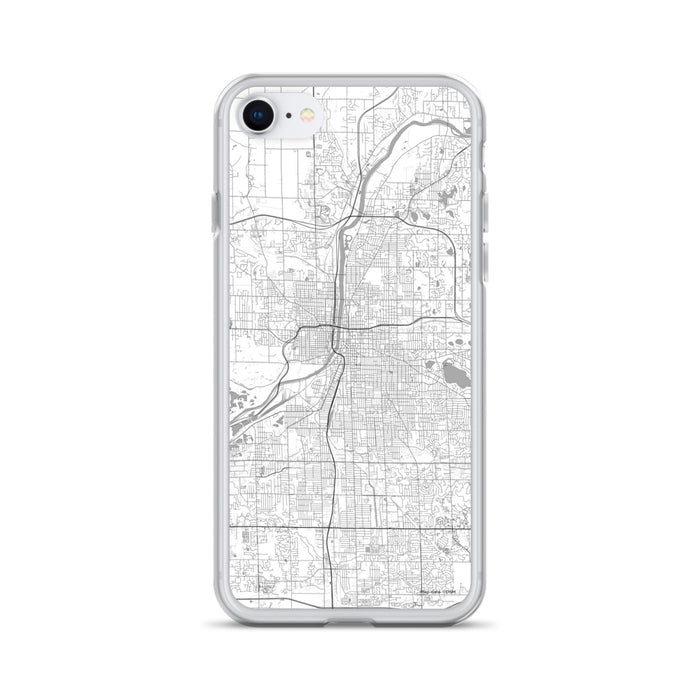 Custom Grand Rapids Michigan Map iPhone SE Phone Case in Classic