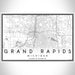 Grand Rapids Michigan Map Print Landscape Orientation in Classic Style With Shaded Background
