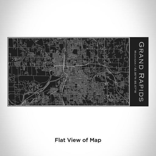 Rendered View of Grand Rapids Michigan Map Engraving on 17oz Stainless Steel Insulated Cola Bottle in Black