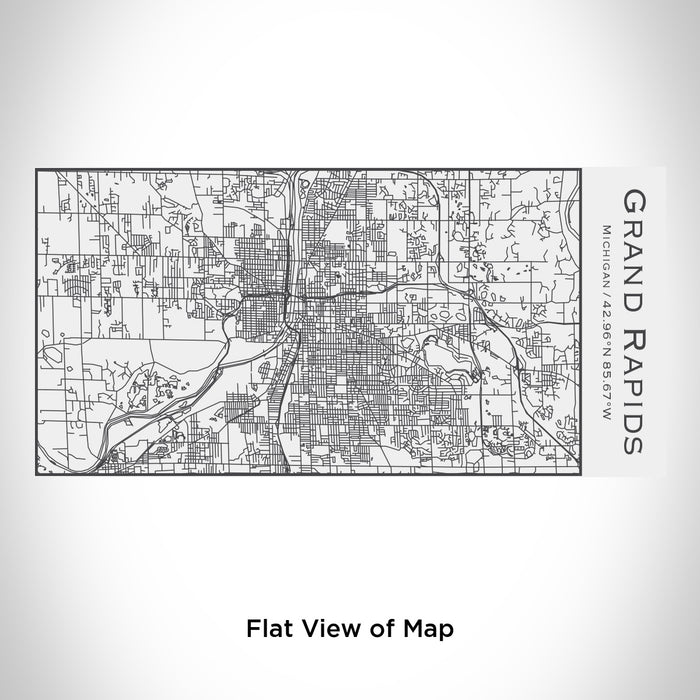 Rendered View of Grand Rapids Michigan Map Engraving on 17oz Stainless Steel Insulated Cola Bottle in White