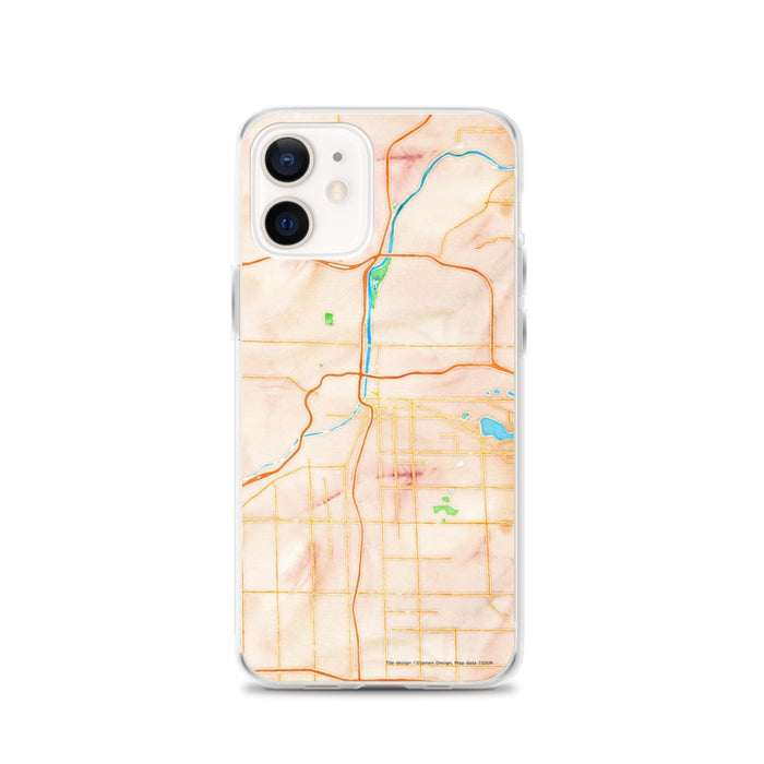 Custom Grand Rapids Michigan Map iPhone 12 Phone Case in Watercolor