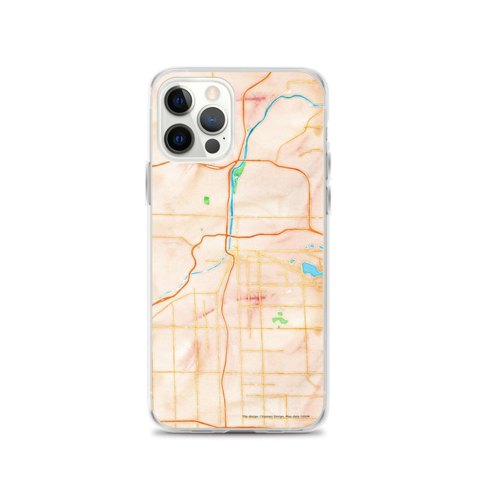 Custom Grand Rapids Michigan Map iPhone 12 Pro Phone Case in Watercolor