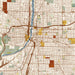 Grand Rapids Michigan Map Print in Woodblock Style Zoomed In Close Up Showing Details