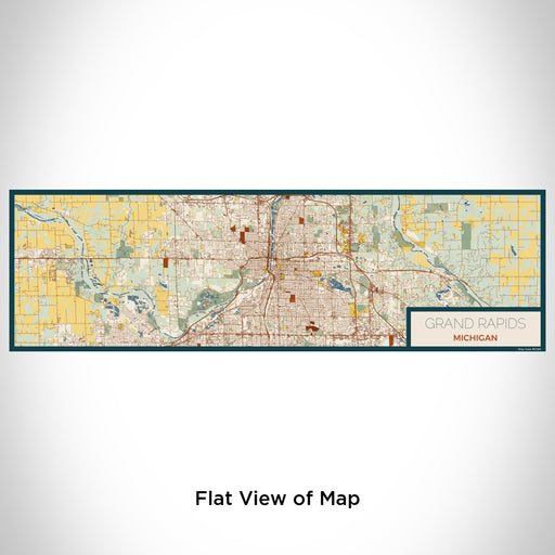 Flat View of Map Custom Grand Rapids Michigan Map Enamel Mug in Woodblock
