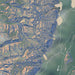 Grand Teton National Park Map Print in Afternoon Style Zoomed In Close Up Showing Details