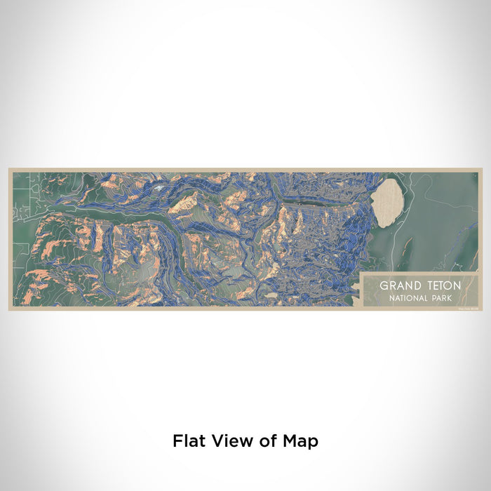Flat View of Map Custom Grand Teton National Park Map Enamel Mug in Afternoon