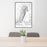 24x36 Grand Teton National Park Map Print Portrait Orientation in Classic Style Behind 2 Chairs Table and Potted Plant