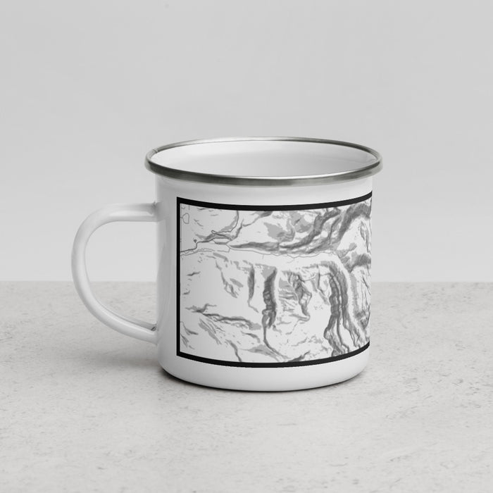 Left View Custom Grand Teton National Park Map Enamel Mug in Classic