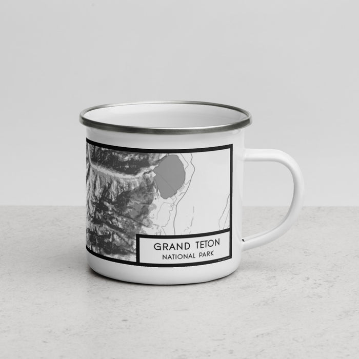 Right View Custom Grand Teton National Park Map Enamel Mug in Classic