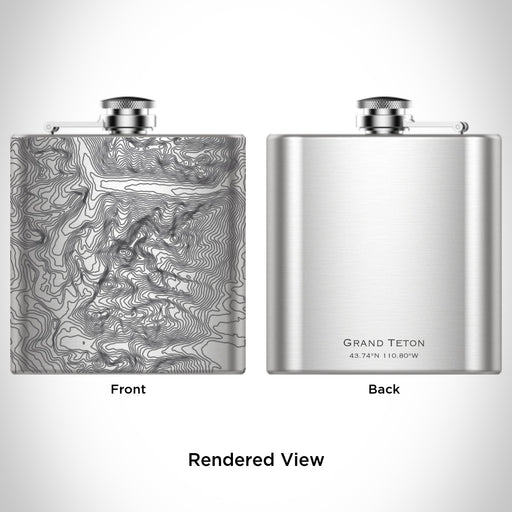 Rendered View of Grand Teton National Park Map Engraving on undefined