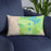 Custom Grand Teton National Park Map Throw Pillow in Watercolor on Blue Colored Chair