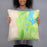 Person holding 18x18 Custom Grand Teton National Park Map Throw Pillow in Watercolor