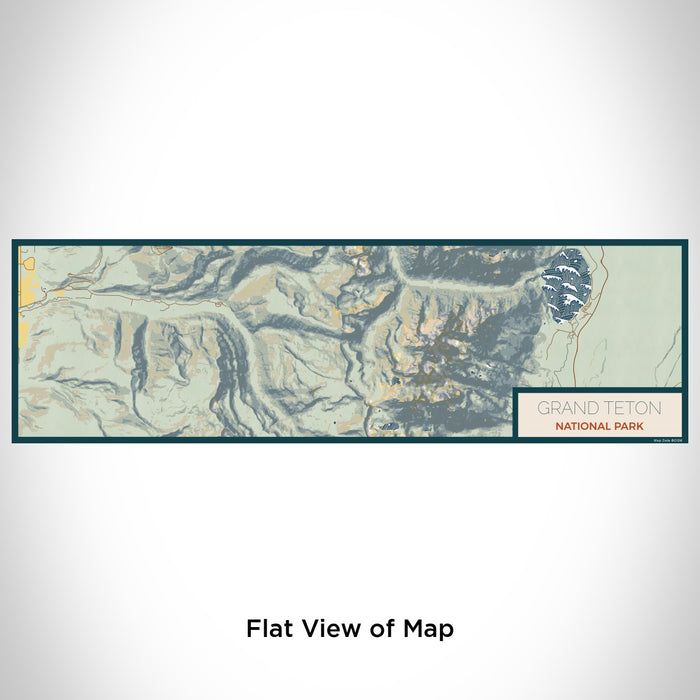 Flat View of Map Custom Grand Teton National Park Map Enamel Mug in Woodblock