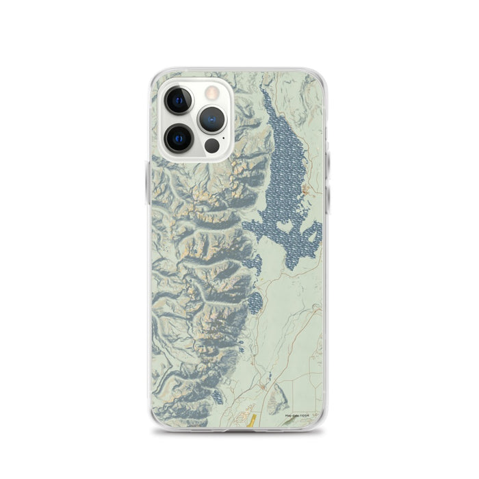 Custom Grand Teton National Park Map iPhone 12 Pro Phone Case in Woodblock