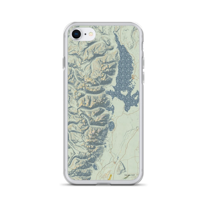 Custom Grand Teton National Park Map iPhone SE Phone Case in Woodblock