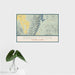 16x24 Grand Teton National Park Map Print Landscape Orientation in Woodblock Style With Tropical Plant Leaves in Water