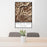 24x36 Granite Peak Montana Map Print Portrait Orientation in Ember Style Behind 2 Chairs Table and Potted Plant