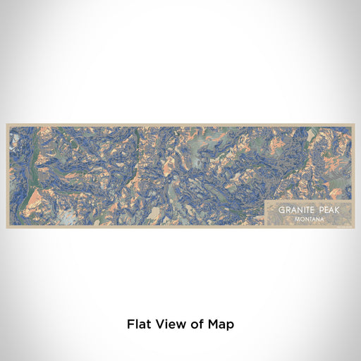 Flat View of Map Custom Granite Peak Montana Map Enamel Mug in Afternoon