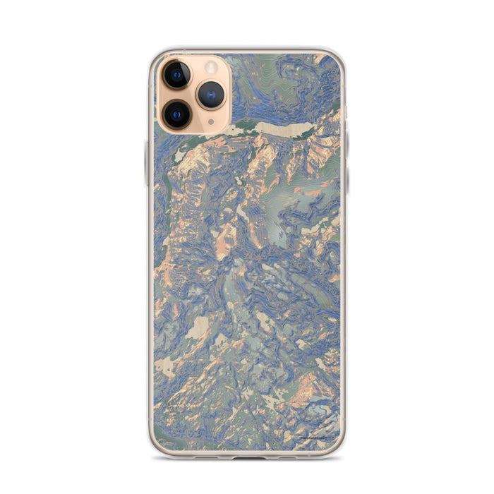 Custom iPhone 11 Pro Max Granite Peak Montana Map Phone Case in Afternoon