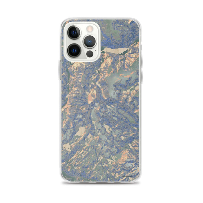 Custom iPhone 12 Pro Max Granite Peak Montana Map Phone Case in Afternoon