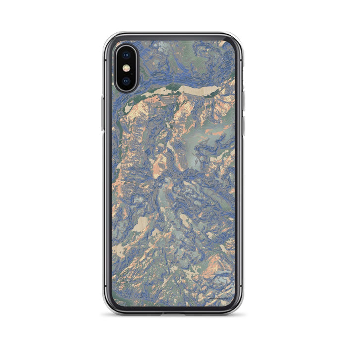 Custom iPhone X/XS Granite Peak Montana Map Phone Case in Afternoon