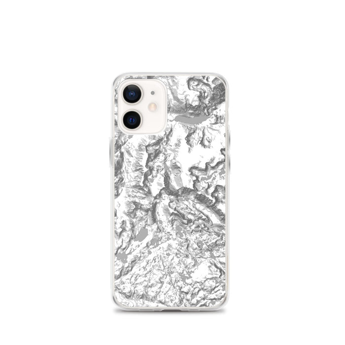 Custom iPhone 12 mini Granite Peak Montana Map Phone Case in Classic