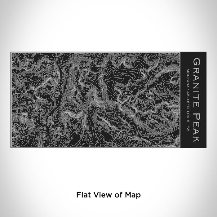 Rendered View of Granite Peak Montana Map Engraving on 17oz Stainless Steel Insulated Cola Bottle in Black