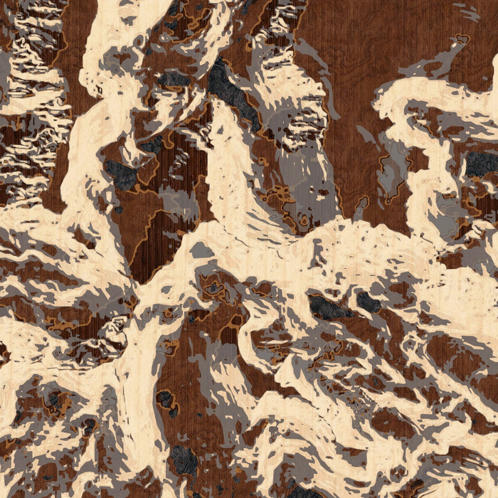 Granite Peak Montana Map Print in Ember Style Zoomed In Close Up Showing Details