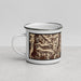 Left View Custom Granite Peak Montana Map Enamel Mug in Ember