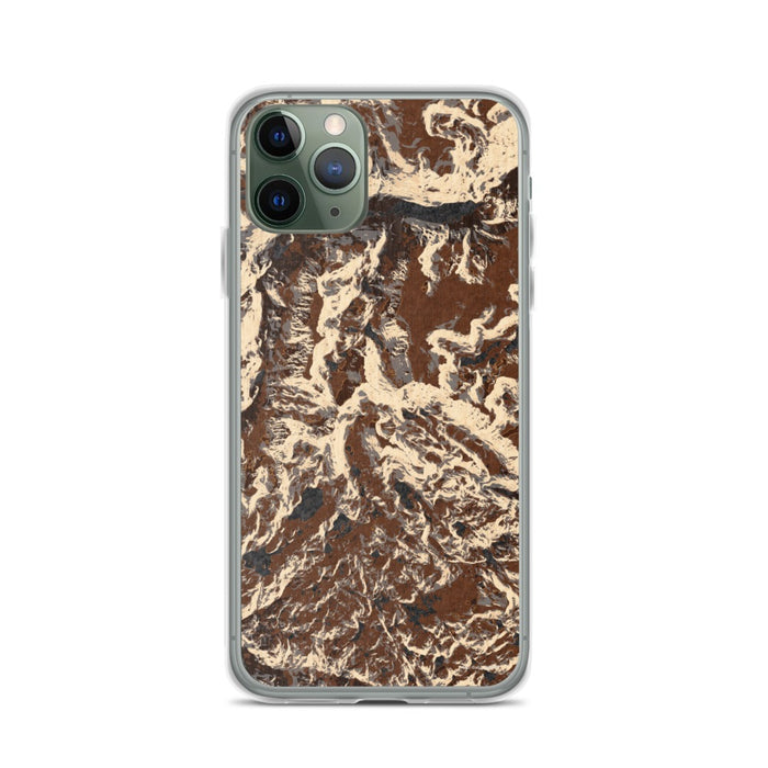 Custom iPhone 11 Pro Granite Peak Montana Map Phone Case in Ember