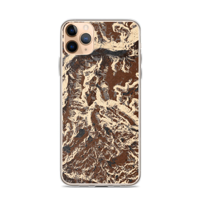 Custom iPhone 11 Pro Max Granite Peak Montana Map Phone Case in Ember