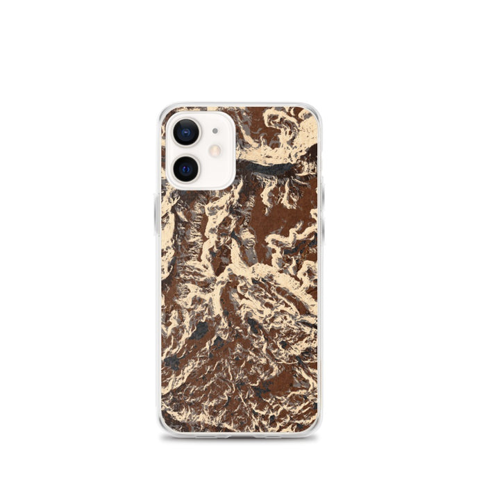 Custom iPhone 12 mini Granite Peak Montana Map Phone Case in Ember