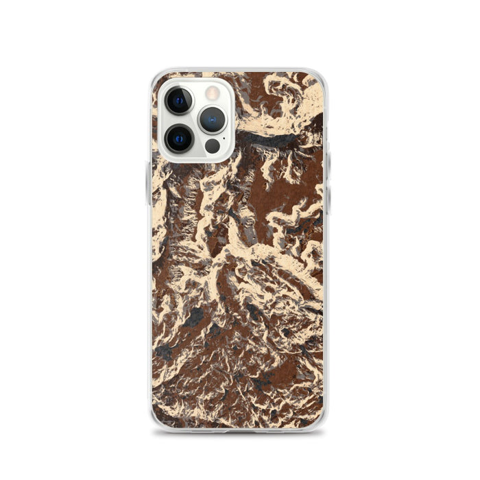 Custom iPhone 12 Pro Granite Peak Montana Map Phone Case in Ember